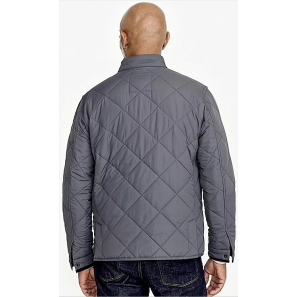 J Crew Mens L Mercantile Walker Quilted Barn Jacket Dark Gray Full Zip EXCELLANT - Picture 9 of 12